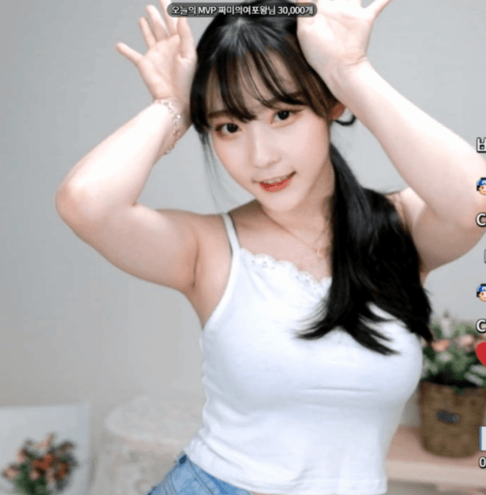 겨드랑이 자랑하는 00년생 BJ 짜미 - 디쁠