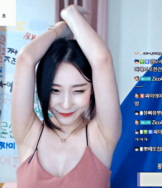 겨드랑이 자랑하는 00년생 BJ 짜미 - 디쁠