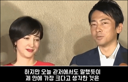 고이즈미 아들 부부 비꼬는 일본 개그맨들.gif