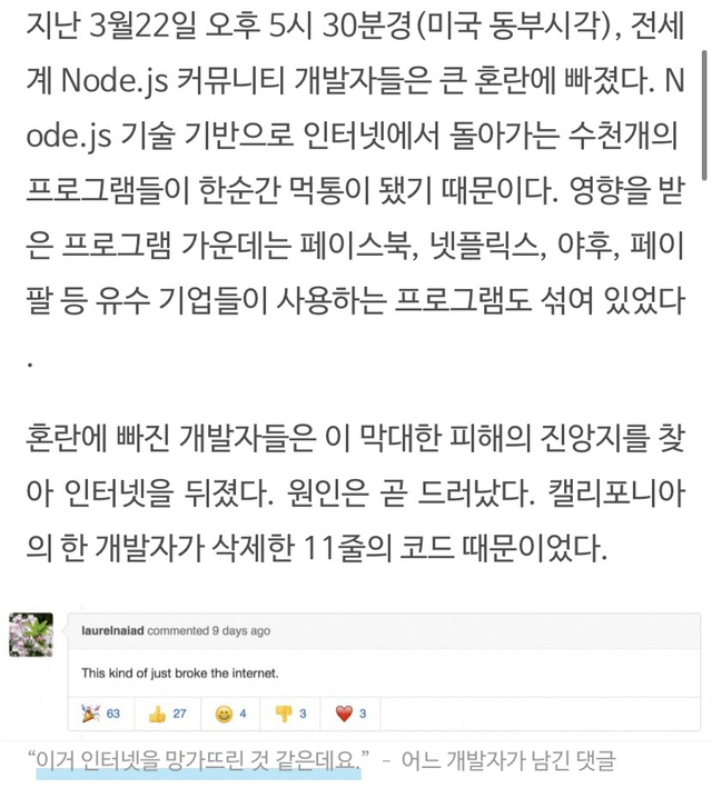 인터넷 세계를 지탱하고 있던 단 11줄짜리 코드 - 꾸르