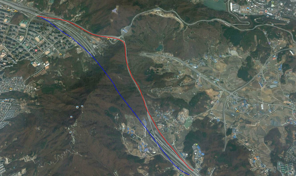 지도로 보는 2차선 시절 구 영동고속도로 - 꾸르