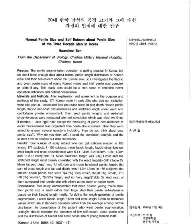 한국 남성의 성기 길이는 정말 세계 최하위가 맞을까? - 꾸르