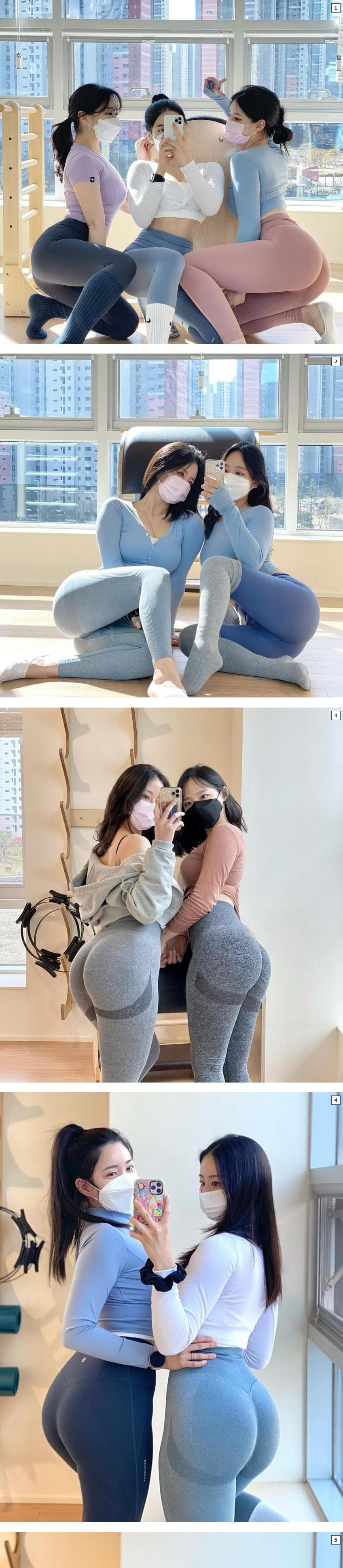 운동녀들 레깅스 셀카