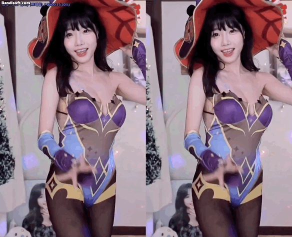원신 모나 코스프레한 수련수련.gif 