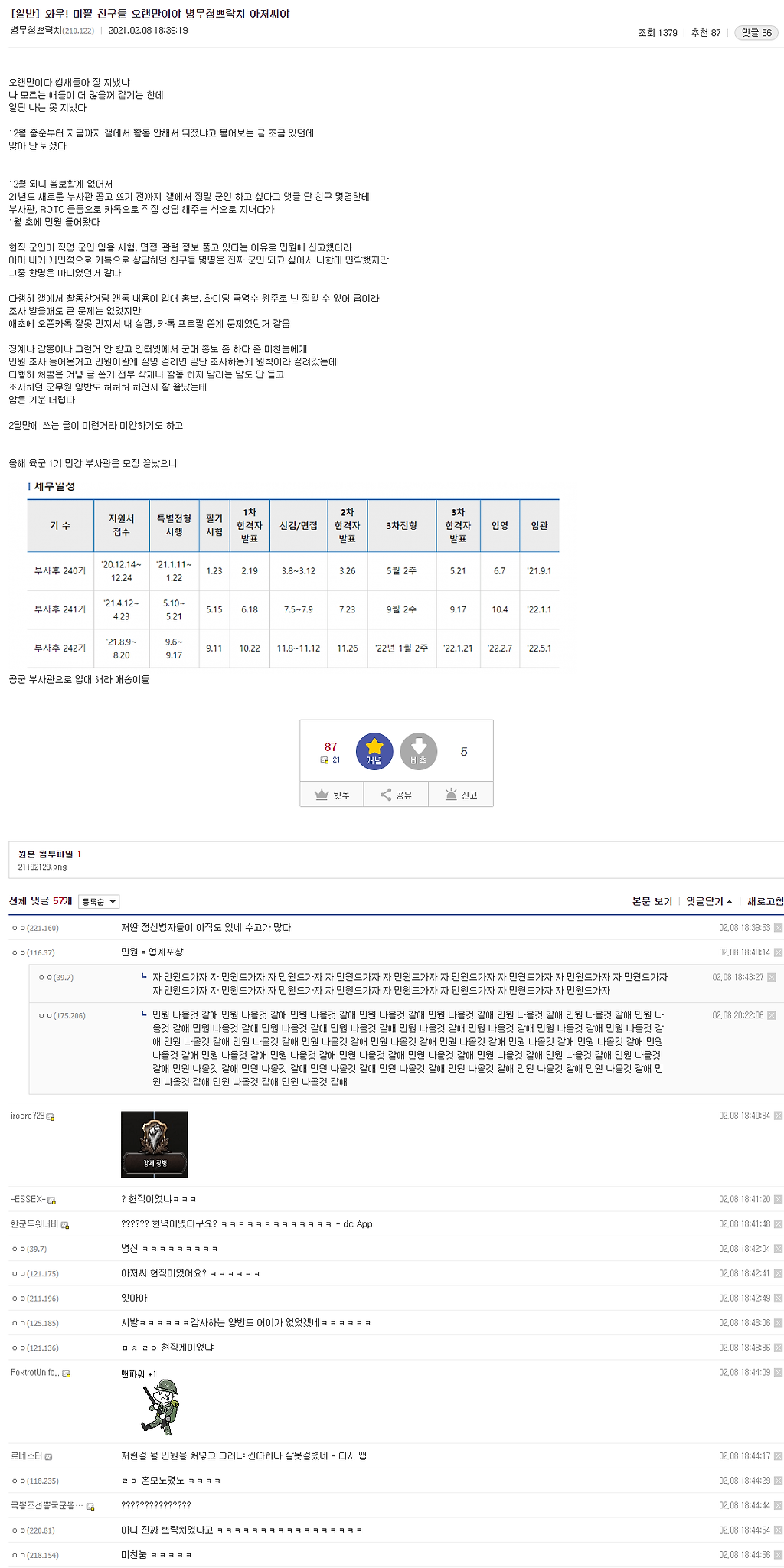 디시에 잠입한 병무청 쁘락치 - 꾸르