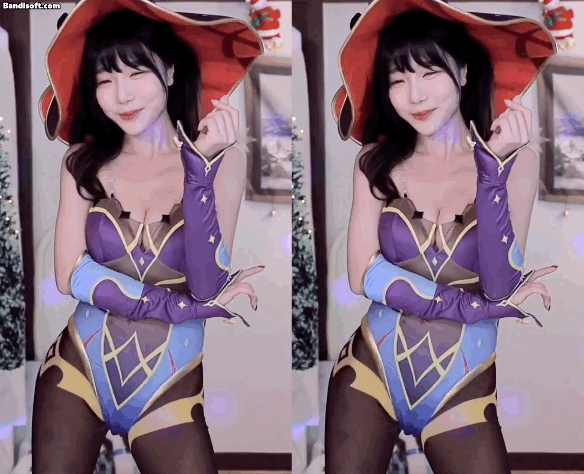 원신 모나 코스프레한 수련수련.gif 