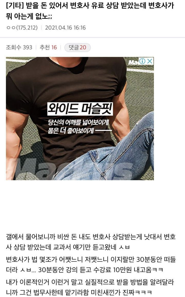 변호사에게 돈 기부한 디씨인 - 짤티비