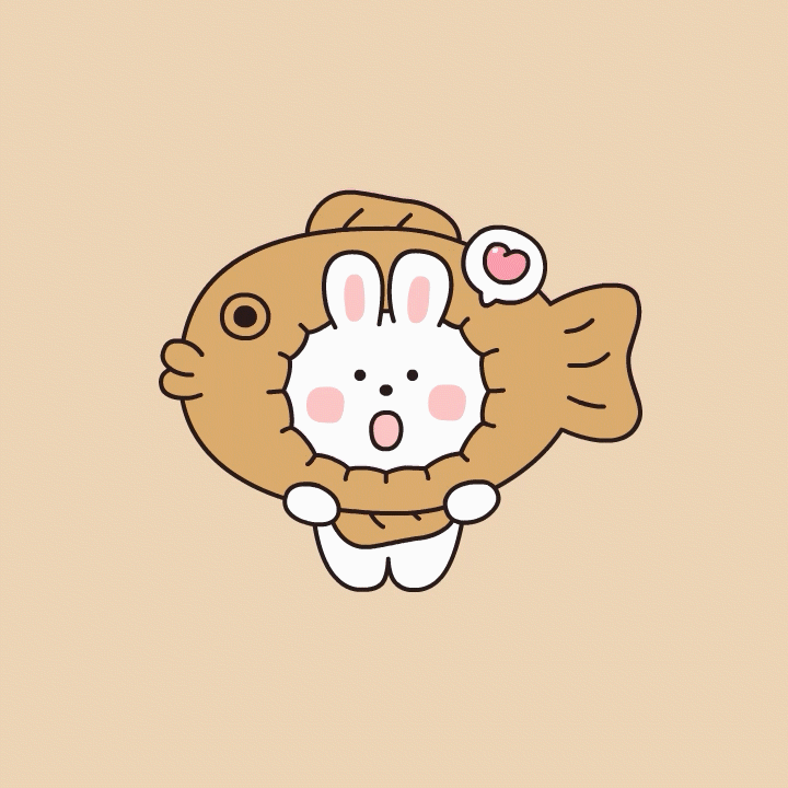 붕어빵이 좋아_웃고있다멍하게_이모티콘_라인스티커_붕어빵.gif