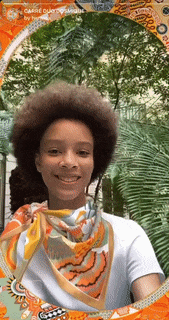 에르메스 오렌지 스카프.gif