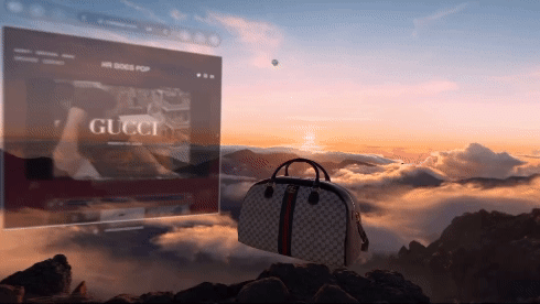 NEW on XRGOESPOP.com #Gucci announces immersive documentary exclusive to Apple Vision Pro coming April 3. More at   in bio. Screen recording captured on #AppleVisionPro with a #3D #augmentedreality USDZ file created in Reality Converter fro.gif