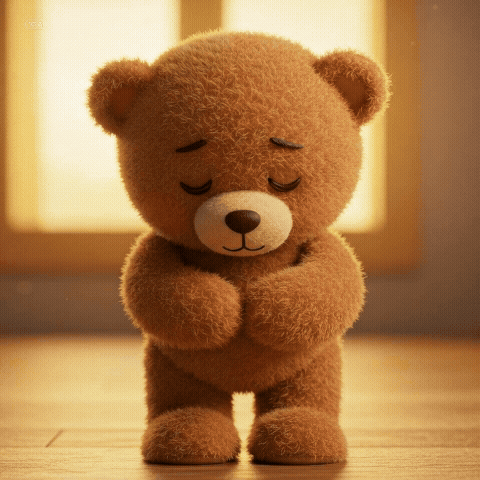 귀엽고_소심한_곰인형이_두손_모아_허리를_숙이며_인사를_하고_있다_이_곰인형은_너무_귀엽다.gif