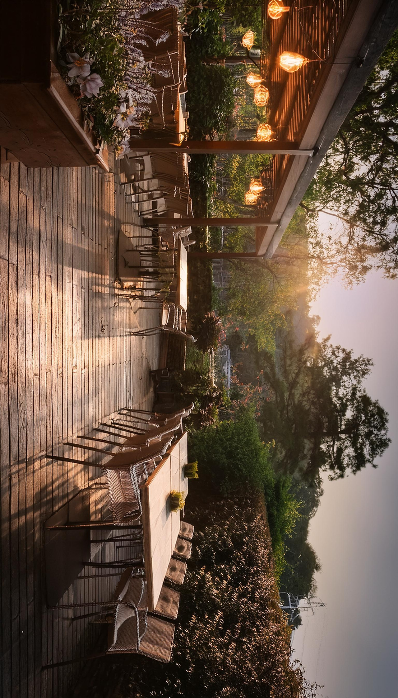 Firefly serene outdoor café area within a garden-like setting, blending rustic charm with contempora (1).jpg