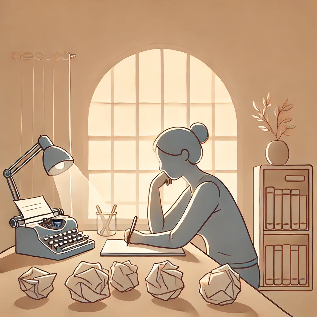 수정됨_DALL·E 2025-03-14 20.33.02 - A calm and inspiring minimalistic illustration showing a person sitting at a desk, writing in a notebook with a peaceful and focused expression. Nearb.jpg