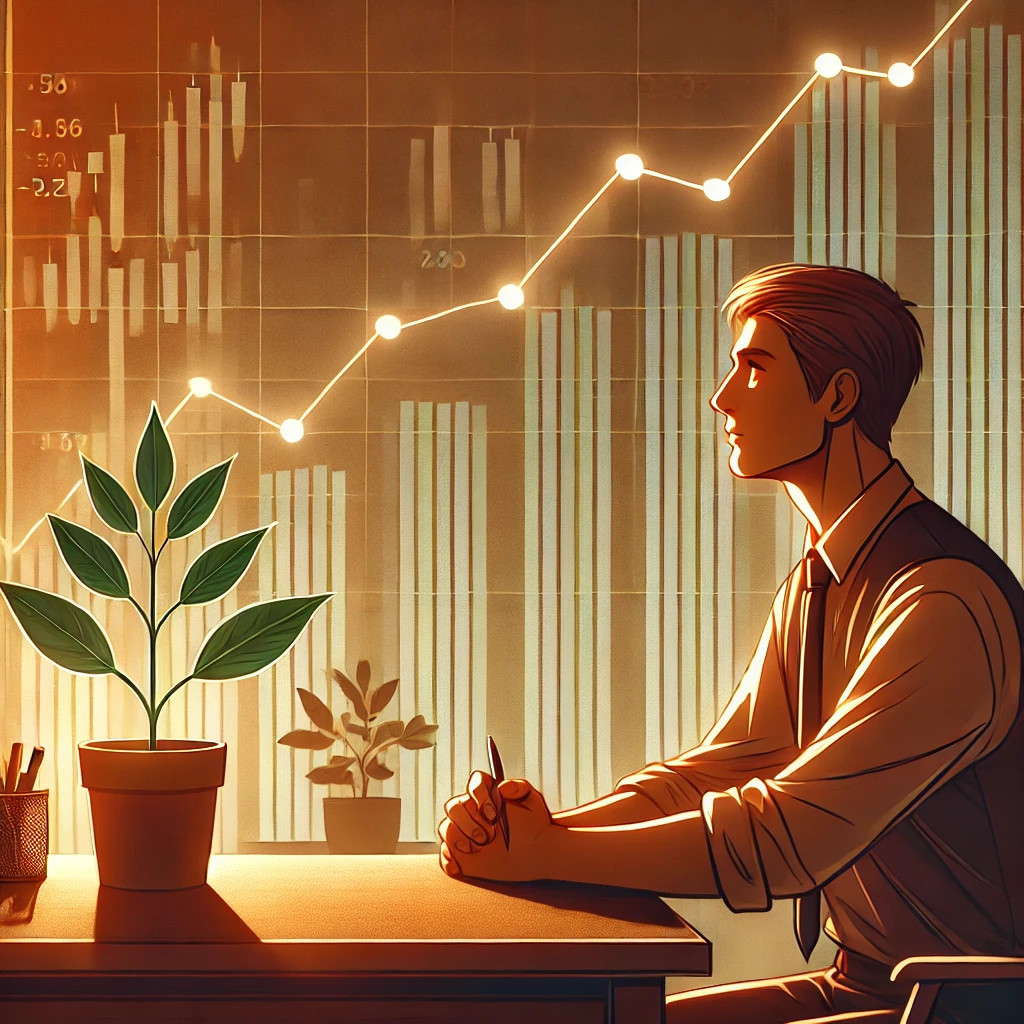 수정됨_DALL·E 2024-10-26 10.21.09 - An image representing the importance of a steady and resilient mindset in long-term investing. The scene shows a person sitting calmly at a desk, with.jpg