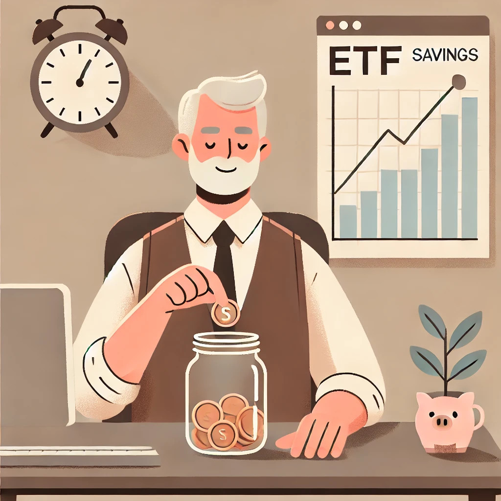 수정됨_DALL·E 2025-03-18 15.33.38 - A simple and warm flat-style illustration of a middle-aged person (50s) calmly investing. The person is sitting at a desk, holding a coin and placing .jpg