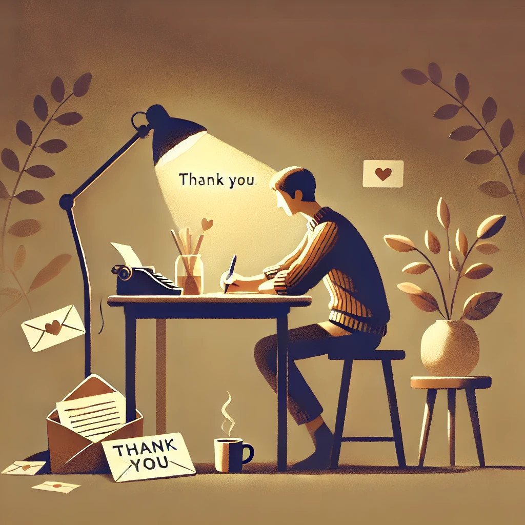 수정됨_DALL·E 2025-03-17 16.16.18 - A minimalist and warm illustration of a person sitting at a small desk, writing with a peaceful smile, surrounded by a cozy atmosphere. There is a sof.jpg