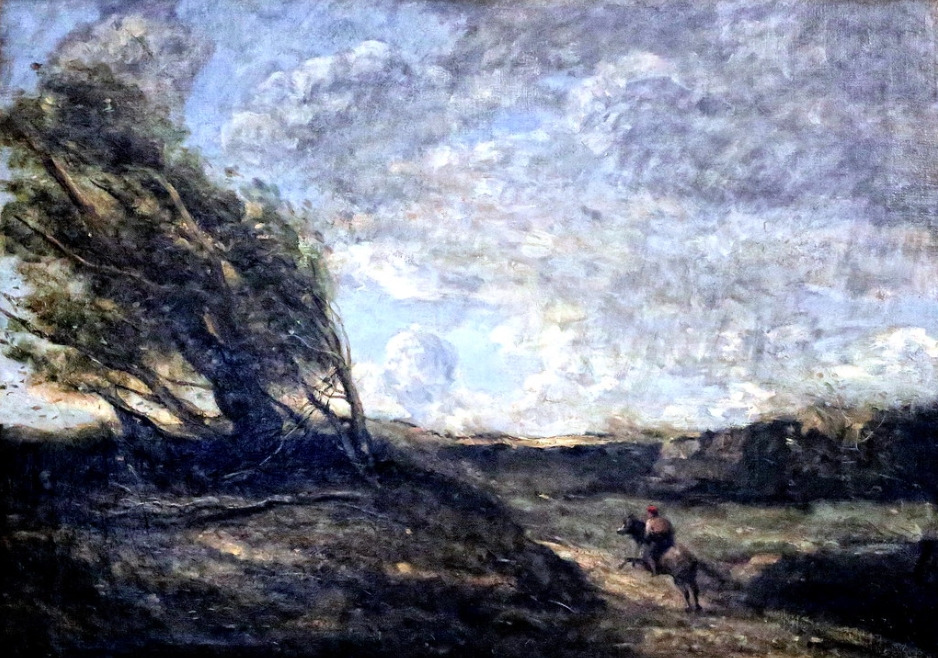 A Gust of Wind (Le coup de vent), 1865, by Jean-Baptiste Camille Corot.jpg