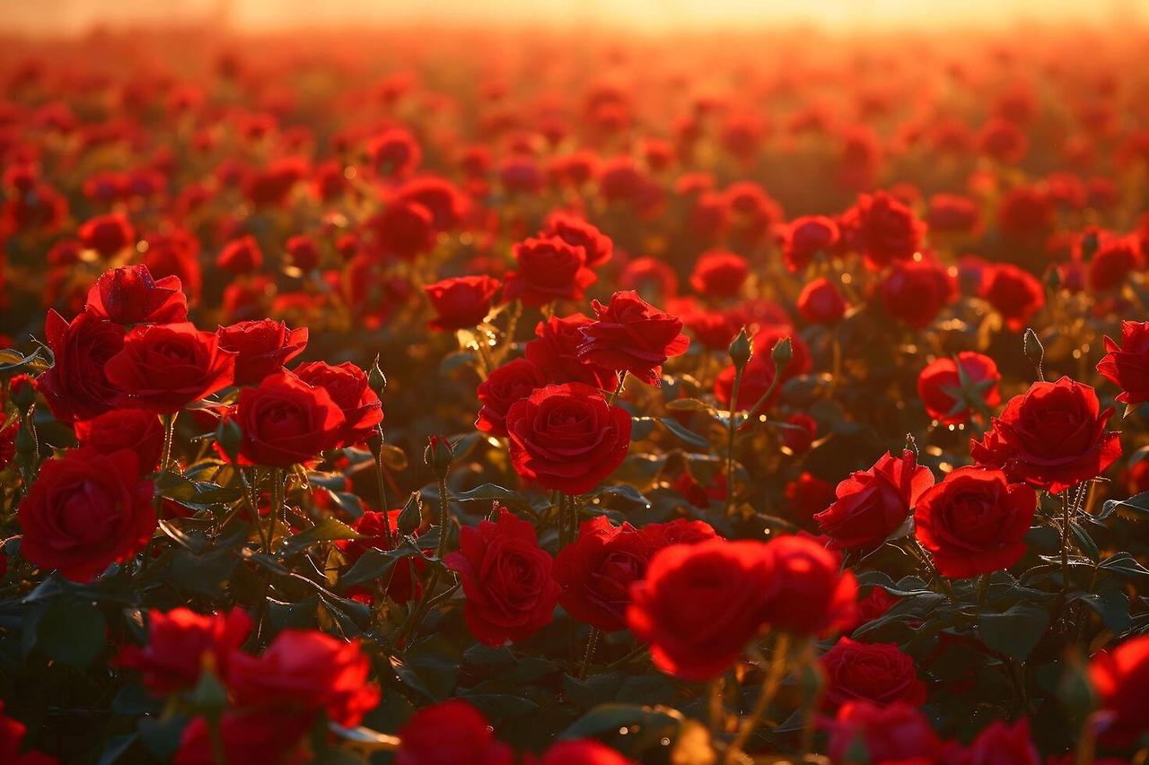 ai-generated-golden-hour-glow-on-red-rose-field-free-photo.jpg