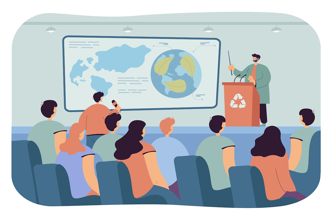 Ecologist giving presentation at conference.jpg