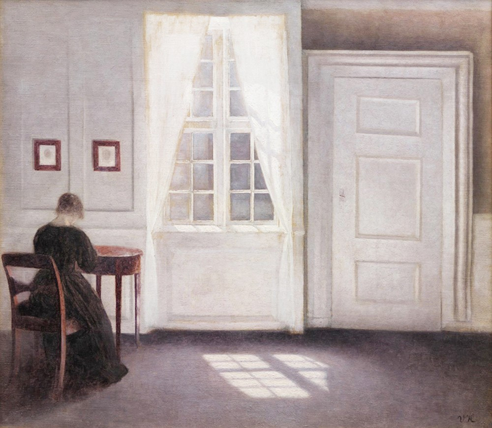 Vilhelm Hammershøi-Living Room in Strandgade with Sunshine on the Floor 1901 R B.jpg