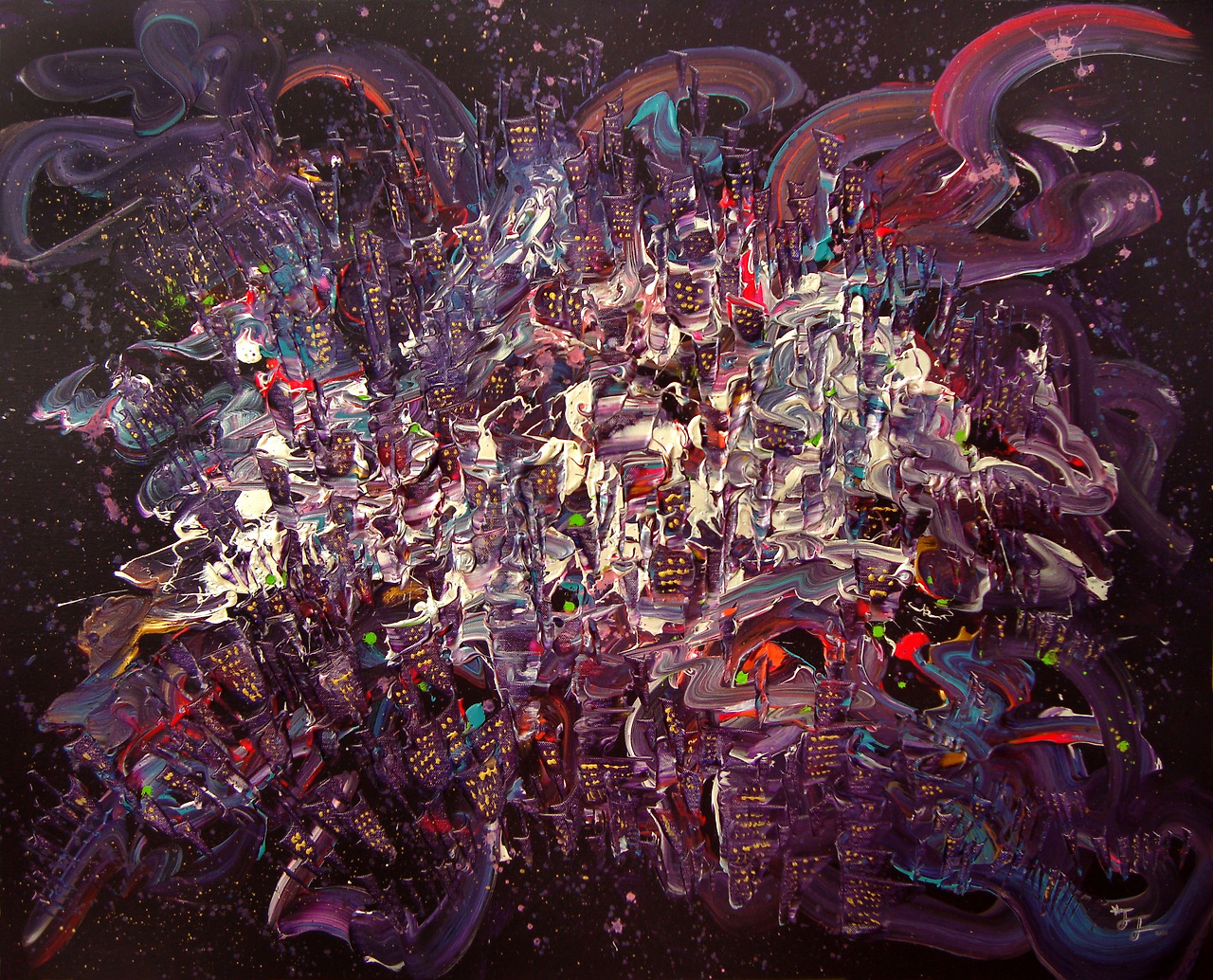 2010_Nightscape in the Universe_Acrylic, ink on canvas_72.7_90.9cm.jpg