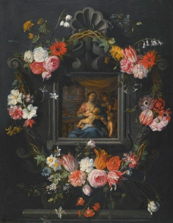 Jan Brueghel the Younger_A Garland Of Flowers Surrounding The Virgin And Child.jpg