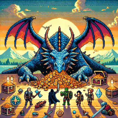 DALL·E 2025-01-22 06.13.18 - An 8-bit pixel art illustration of a fantasy world scene where a massive dragon lies defeated on the ground, its enormous size dominating the scene. S.jpg