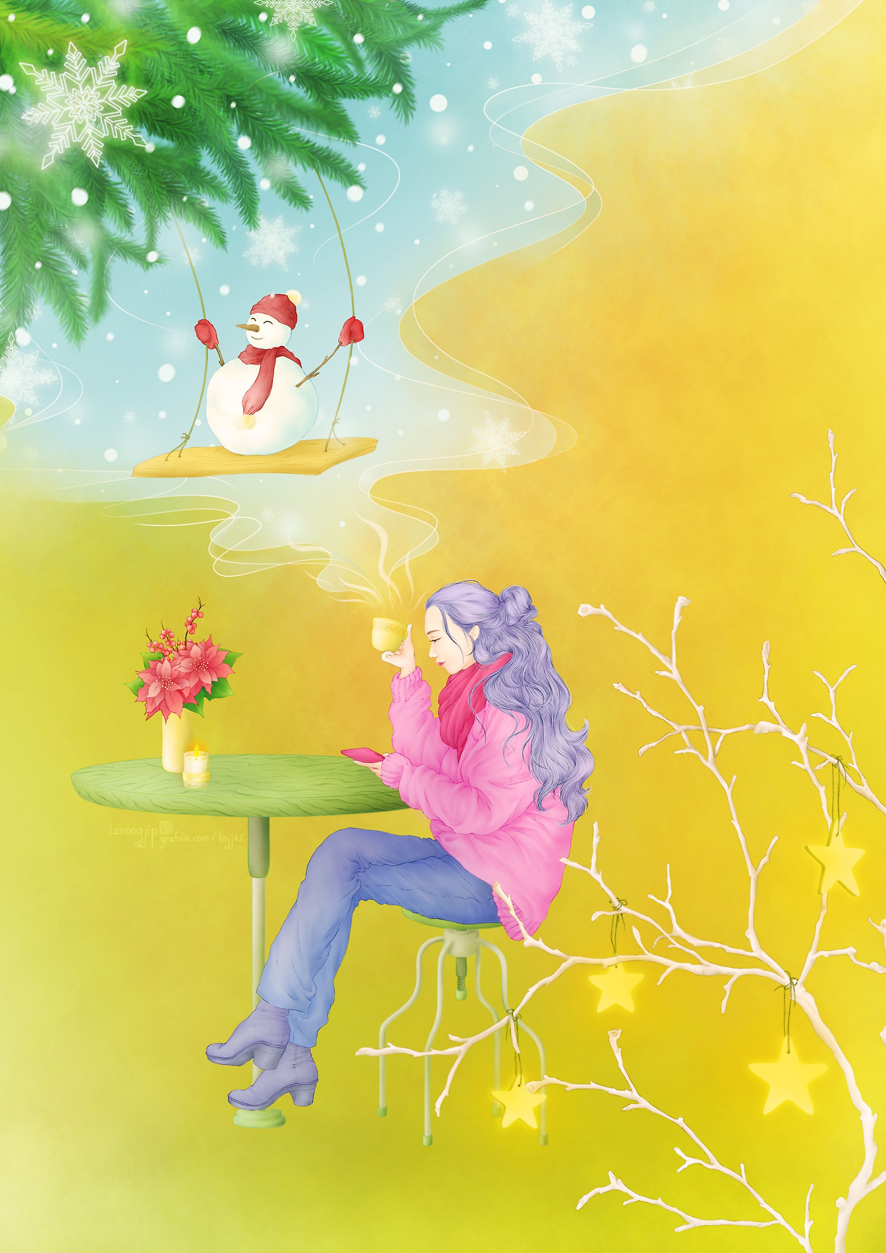 커피를 마시는 여자 2(완성중).jpg