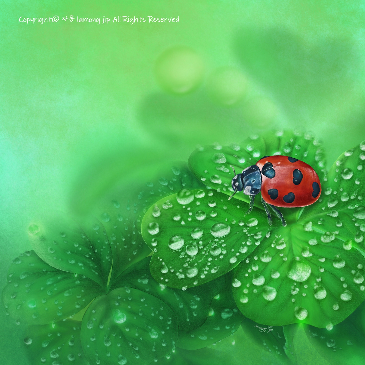 lamong jip_무당벌레와 네잎클로버 8(완성)_15x15_서명.jpg