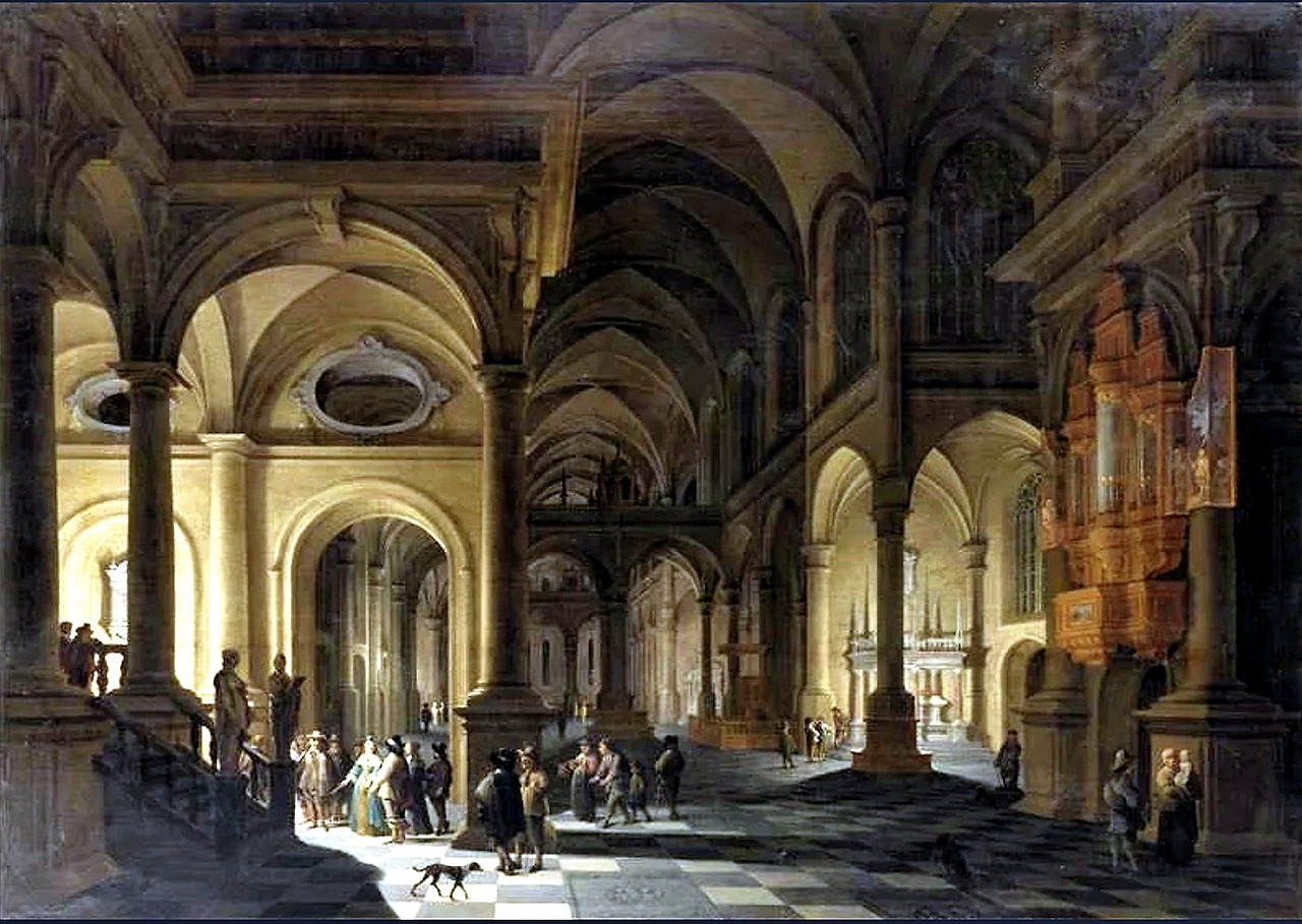 Gerard Houckgest-Interior of a church with Figures.jpg
