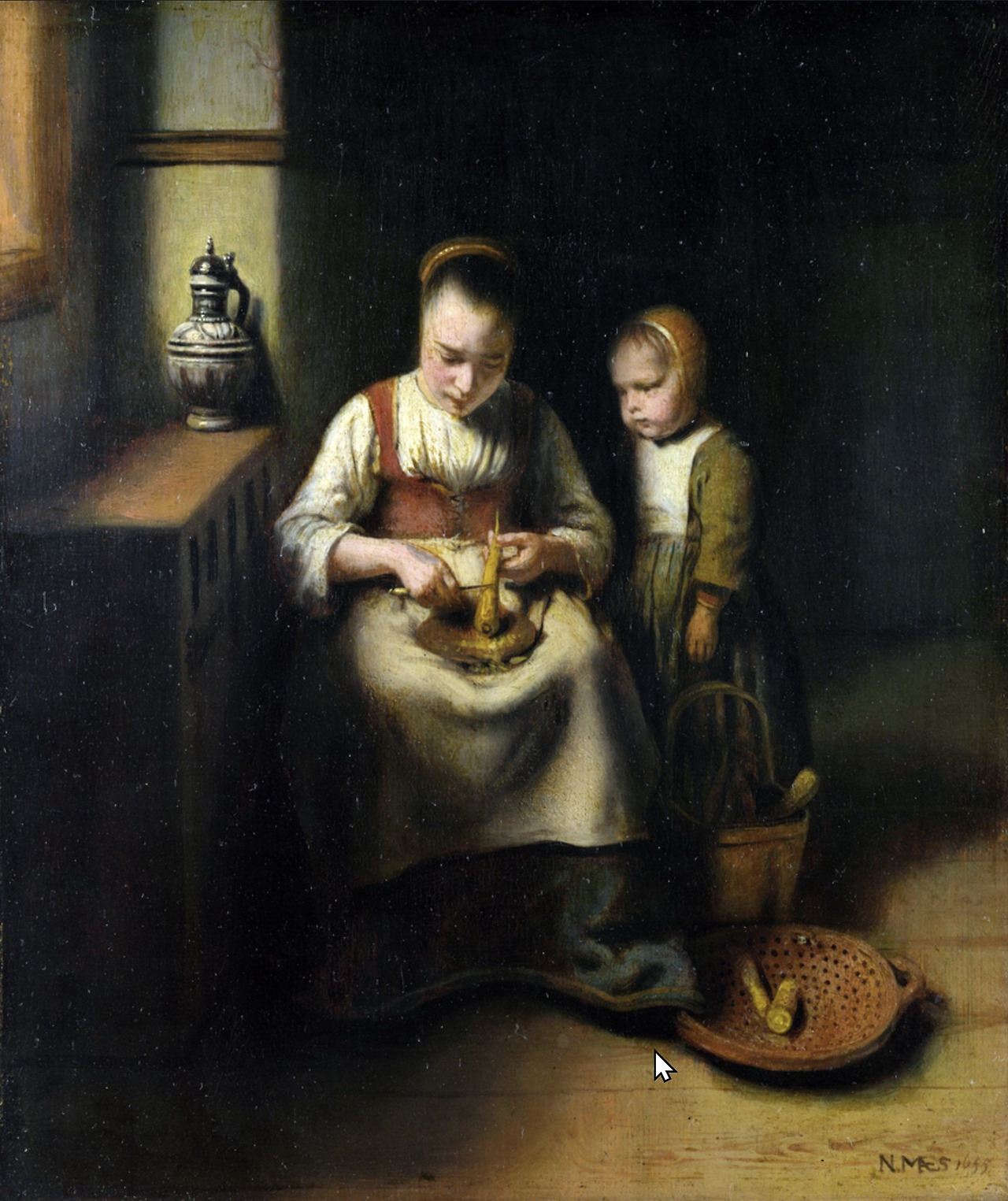 1655-A Woman Scraping Parsnips, with a Child Standing by her-TheNationalGalleryLondon.jpg
