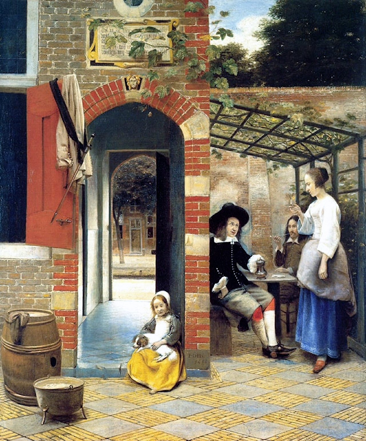Figures Drinking in a Courtyard-1658-Private collection.jpg