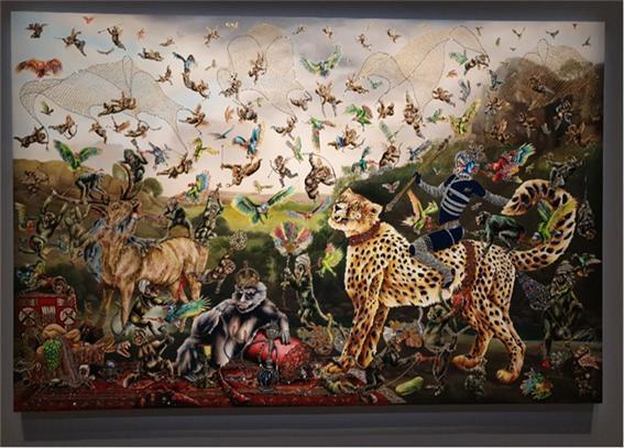 라킵 쇼의 'Cheetah and Stag with Two Indians(인도인 두 명과 함께 있는 치타와 숫사슴).jpg