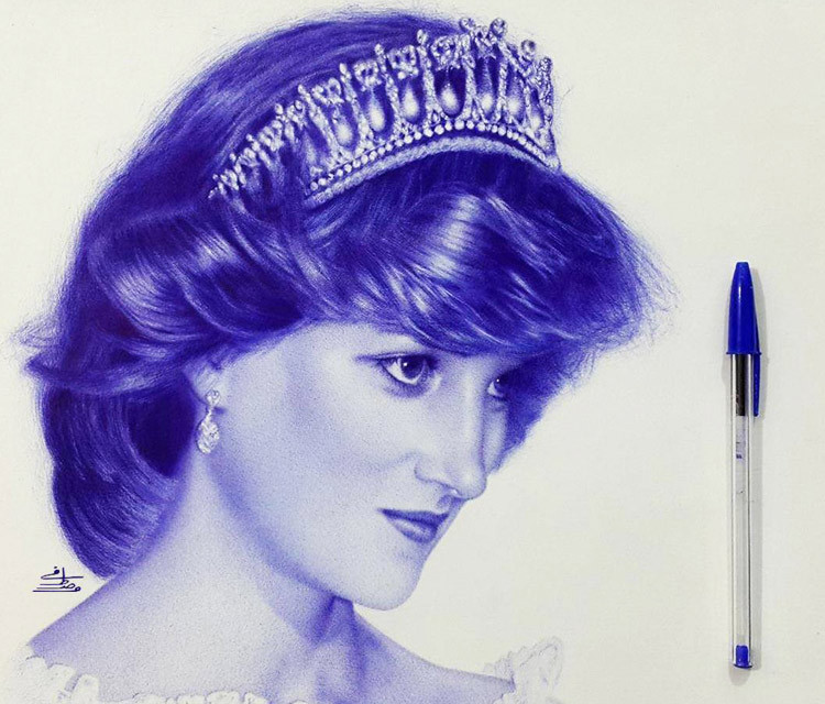 mostafa-mosad-khodeir---princess-diana---pen-drawing------04072015183130.jpg