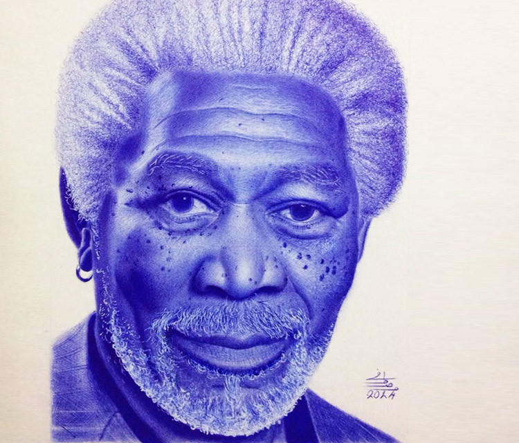 mostafa-mosad-khodeir---morgan-freeman---pen-drawing------04072015182856.jpg