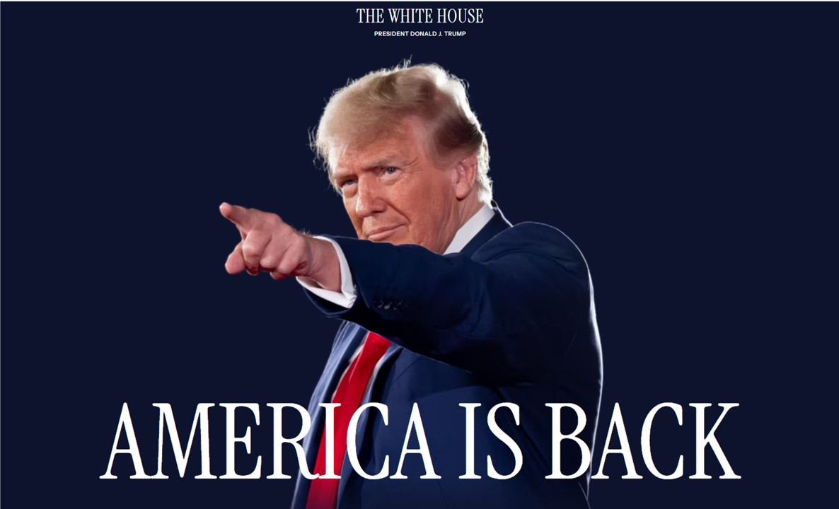 트럼프 임기 시작하면서 새롭게 단장된 백악관 메인 페이지_출처 미국백악관 홈페이지.jpg