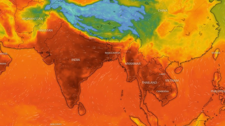 남아시아 열파 현황_출처 Windy.com.jpg