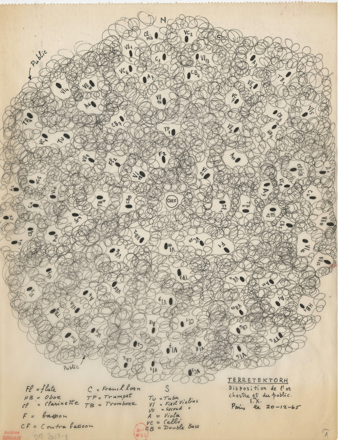terretektorh disposition du public et de l''orchestre 1965  © Famille I Xenakis DR .jpg