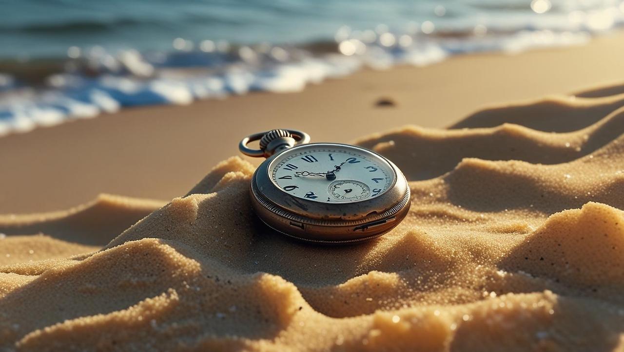 아니 밑에 너가 그린거에서 시계가 바다 모래 위 놓인 모습으로 바꿔줘.jpg