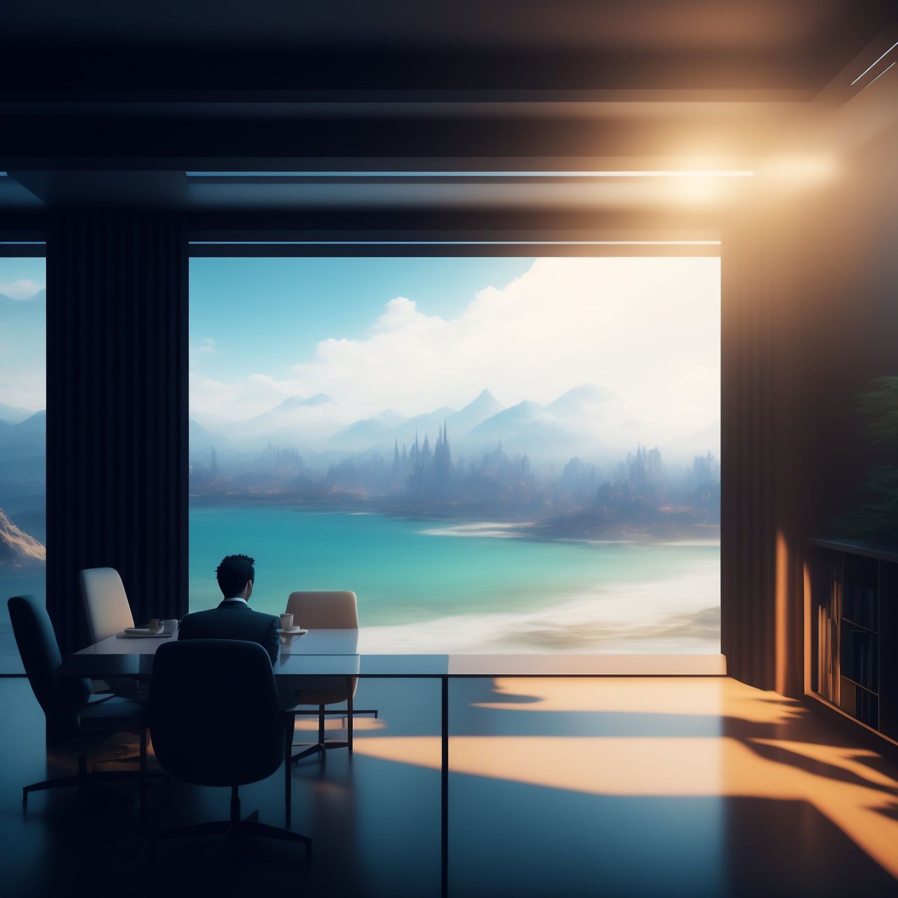 Strategical thinking business affairs investment no text, fantasy matte painting by karl gustav rodde and makoto shinkai.jpg