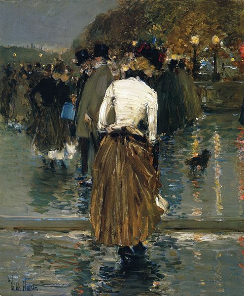 495px-Frederick_Childe_Hassam_Promenade_at_Sunset_Paris.jpg