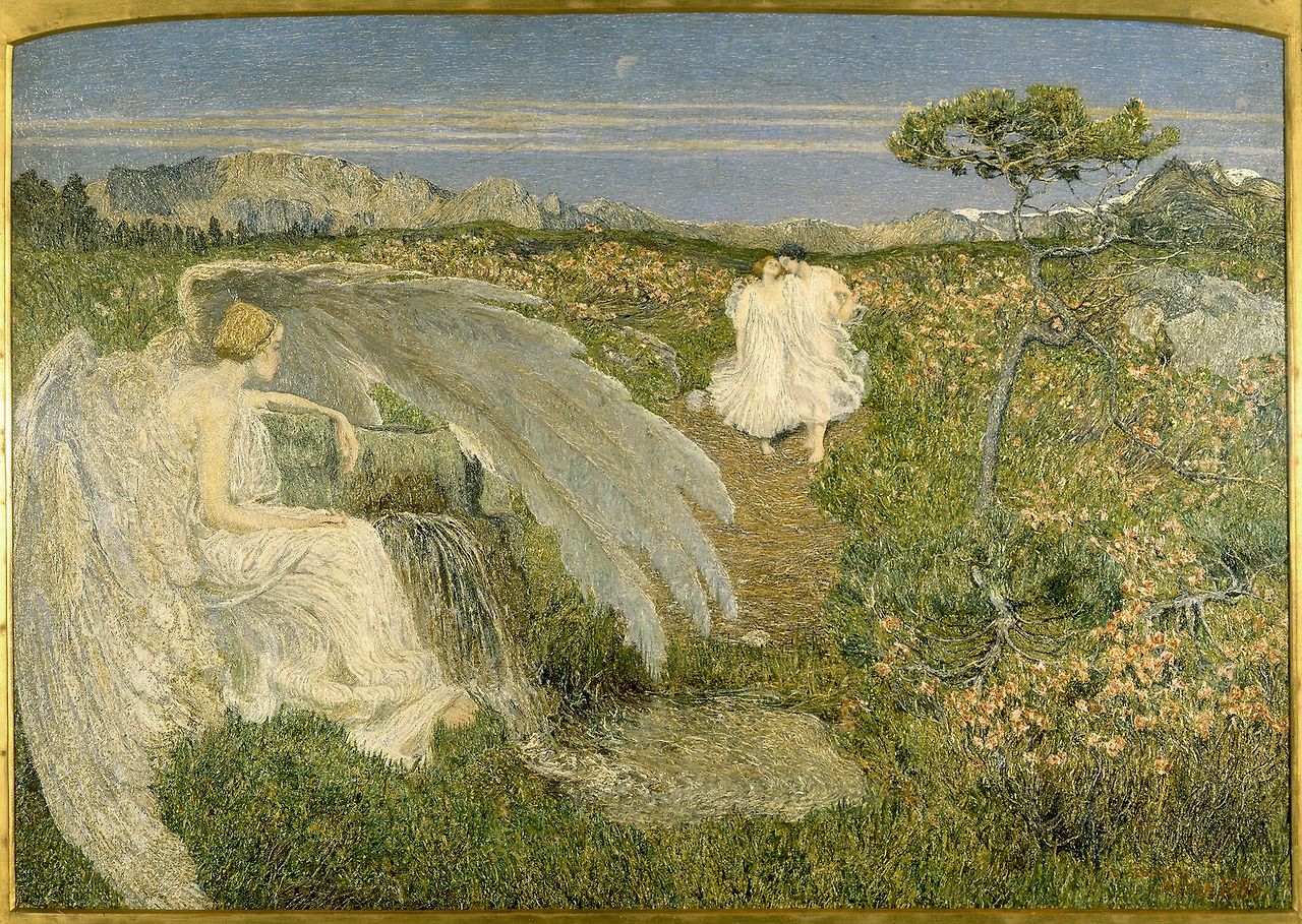 2 사랑은 디테일에 ● 1 고요한 스킨십 세간티니_사랑의 샘 Giovanni Segantini, Gli amanti alla fonte della vita, 1896. GAM Milano.jpg