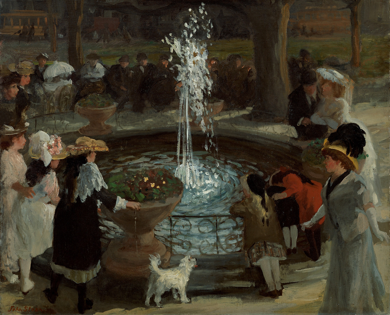 3 담담한 표정 ● 3 소인의 덕 John_Sloan_-_Throbbing_Fountain,_Madison_Square_(1907).jpg