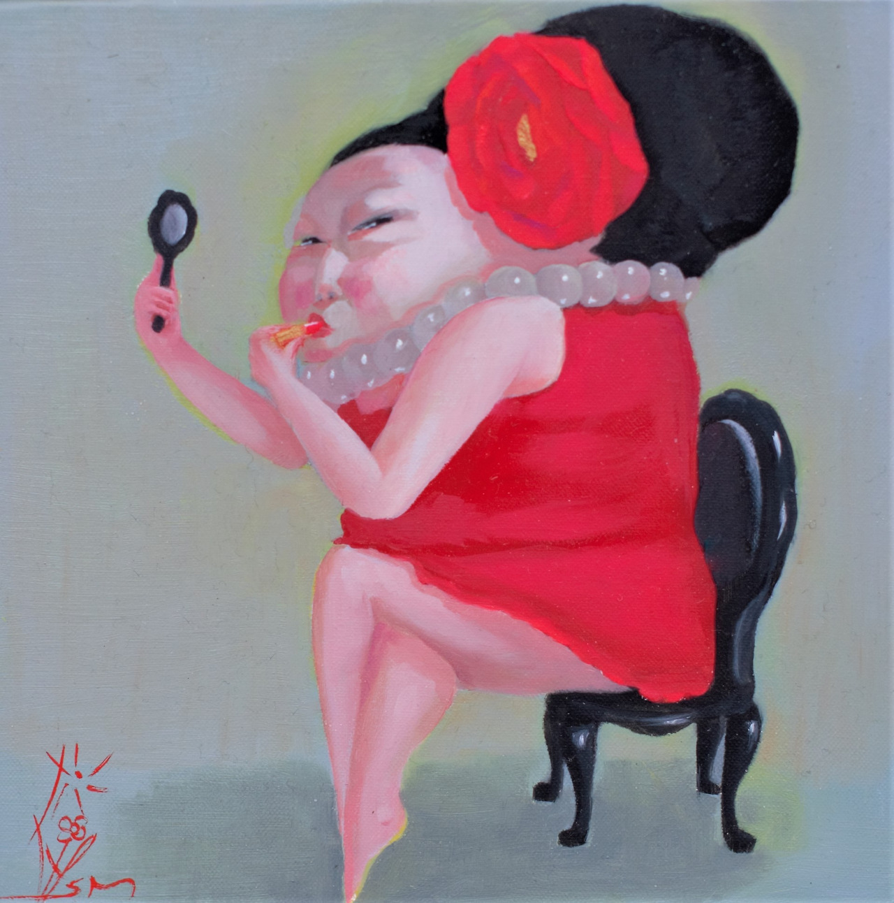 I am beautiful(1)18x18oil on canvas2021 60만원.jpg