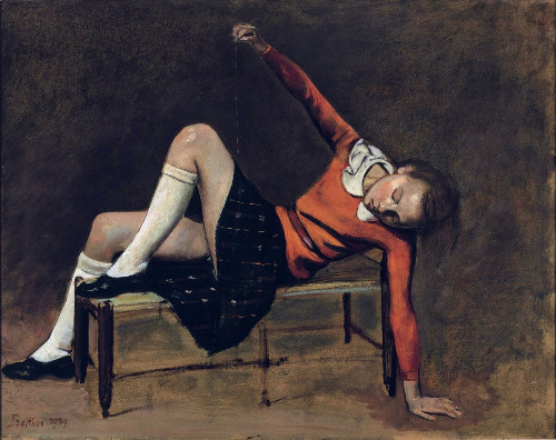 Therese on a Bench Seat 1939 - Balthus.jpg