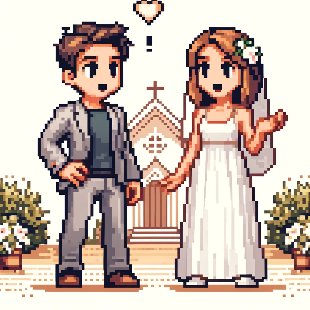 DALL·E 2024-04-14 15.50.07 - A couple standing together, having just decided to have a wedding ceremony after much contemplation. The scene captures a moment of excited decision. .jpg