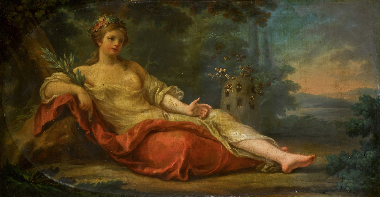 The Goddess Melissa Reclining By A Beehive In A Landscape (18th Century).jpg