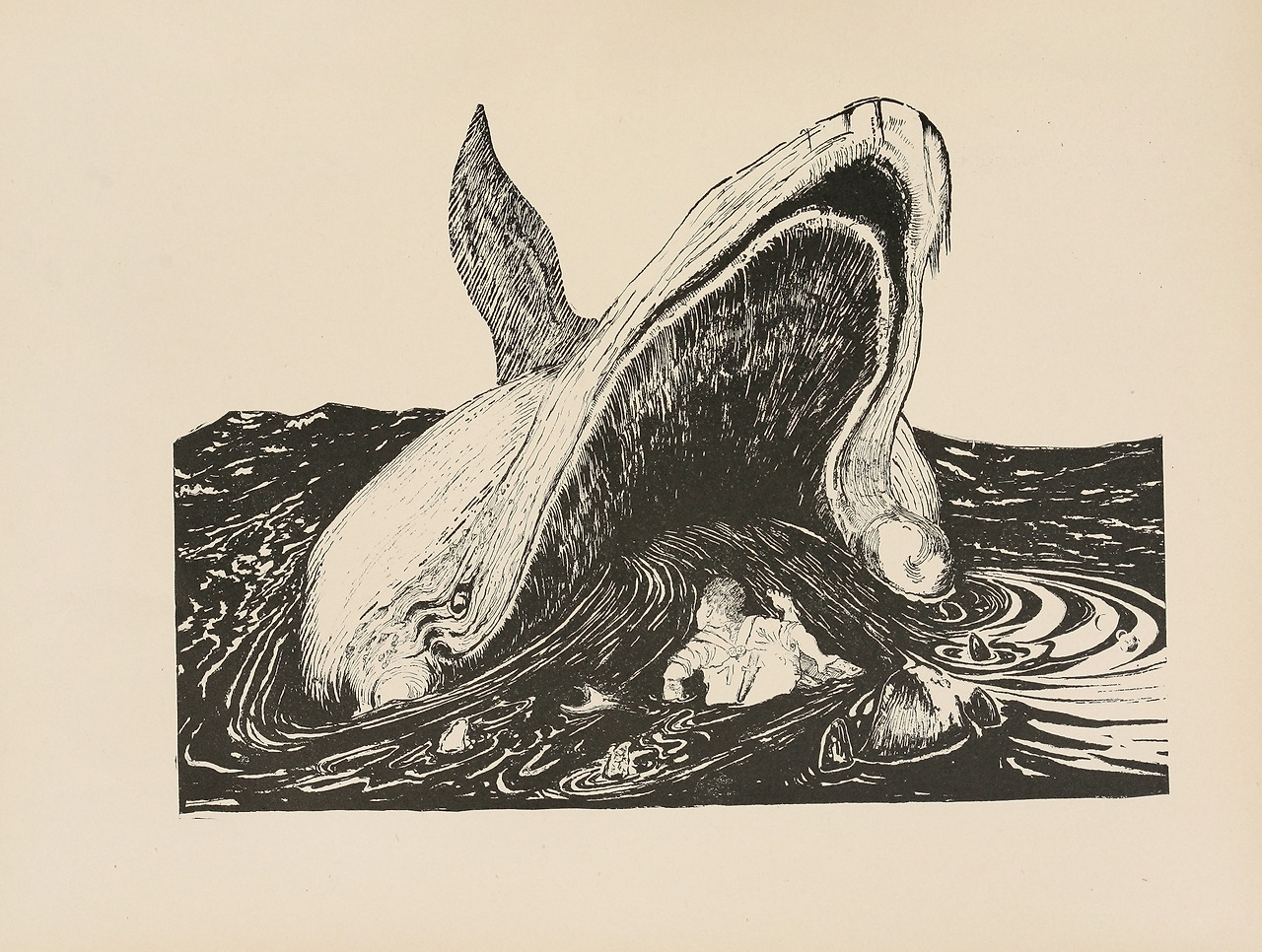 Whale swallowing the mariner (1902), Rudyard Kipling (English, 1865-1936).jpg