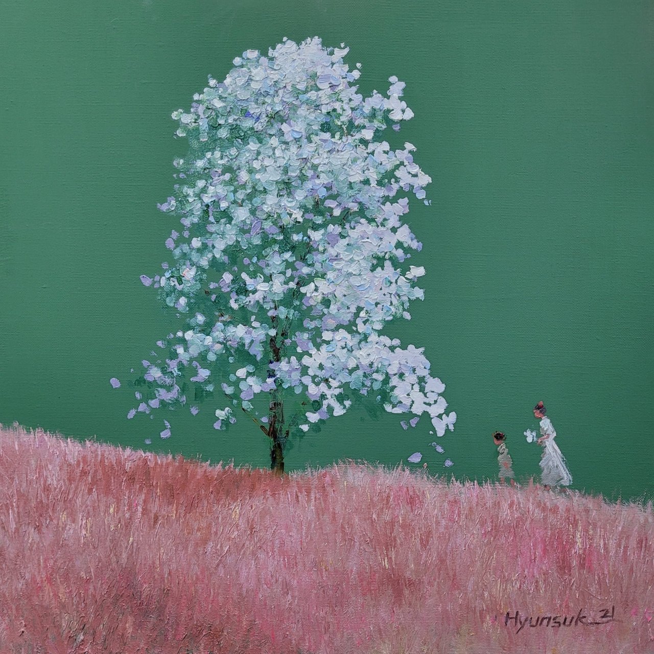 22 판매 .15 변형Walking with a daughter 50.0 50.0 oil on canvas 2021.jpg