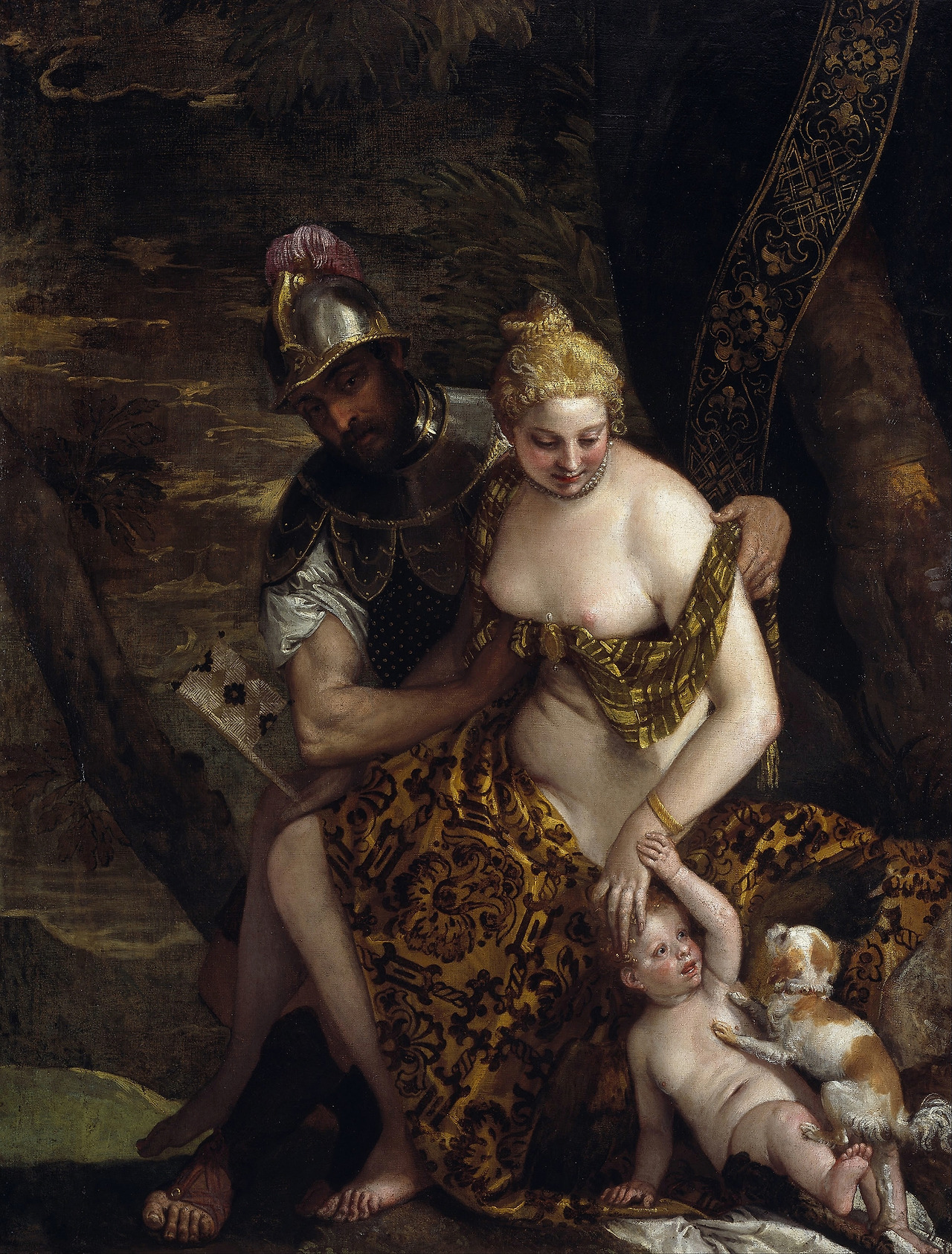 Mars, Venus and Cupid Mars and Venus With Cupid and a Dog (About 1580), Paolo Veronese (Italian, 1528-1588).jpg